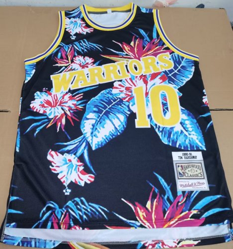 NBA 10 Hardaway warriors floral Maillot personnalisé imprimé